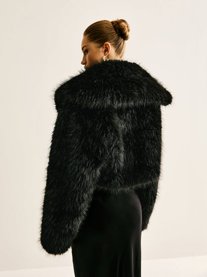 Crop Faux Fur Warm Kürk