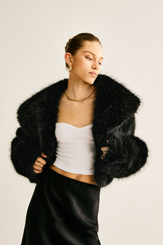 Crop Faux Fur Warm Kürk