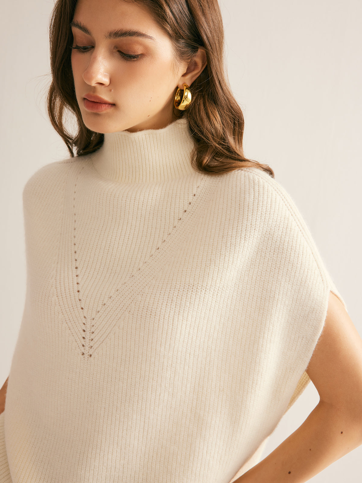 Elegant Mock Neck Sweater Yelek