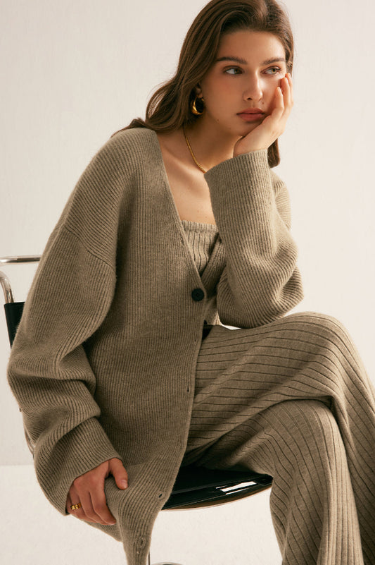 Ribbed Loose Knit Üst