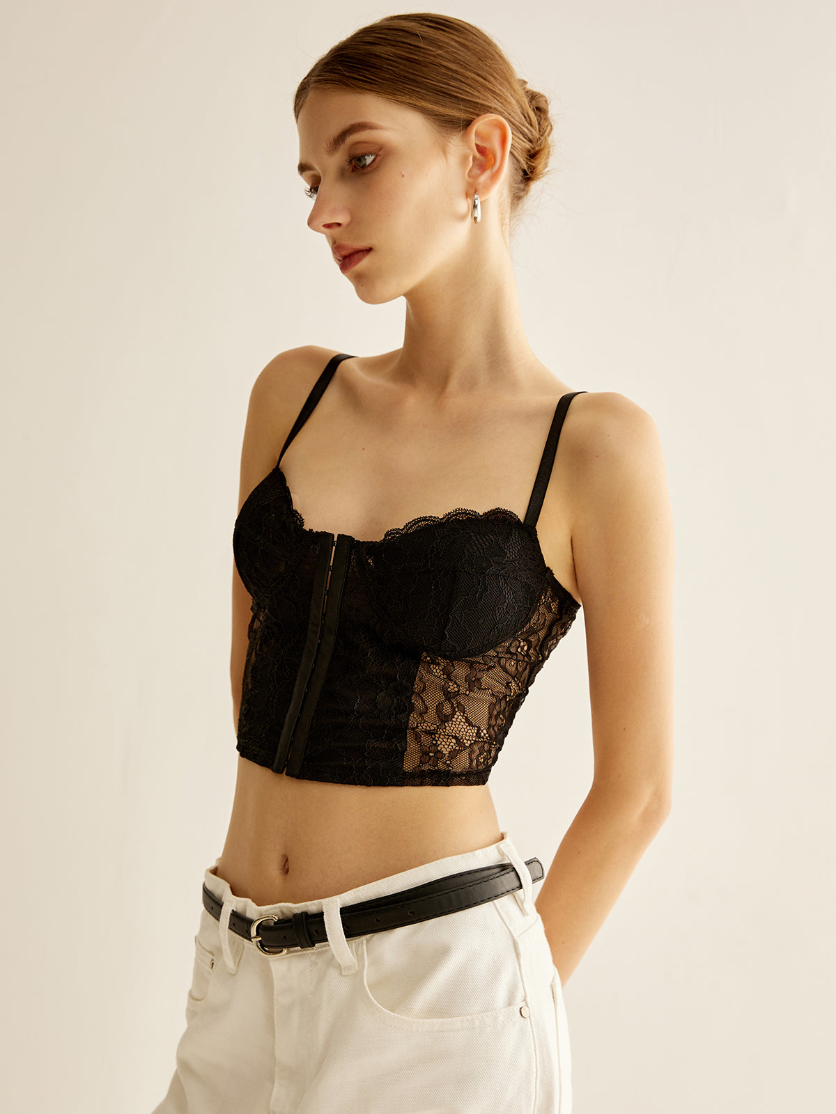 Floral Lace Corset Üst