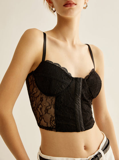 Floral Lace Corset Üst