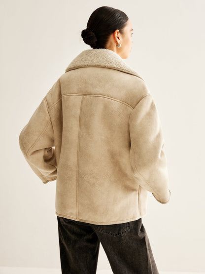 Cashmere-Blend Button Fleece Ceket