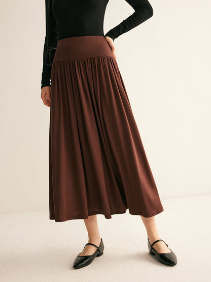 Pleated Jersey Midi Etek