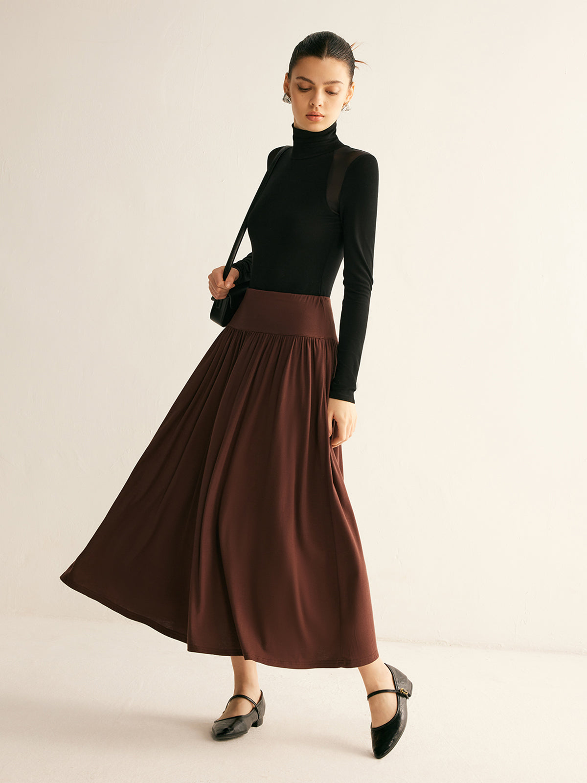 Pleated Jersey Midi Etek