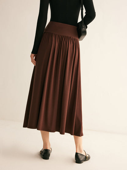 Pleated Jersey Midi Etek