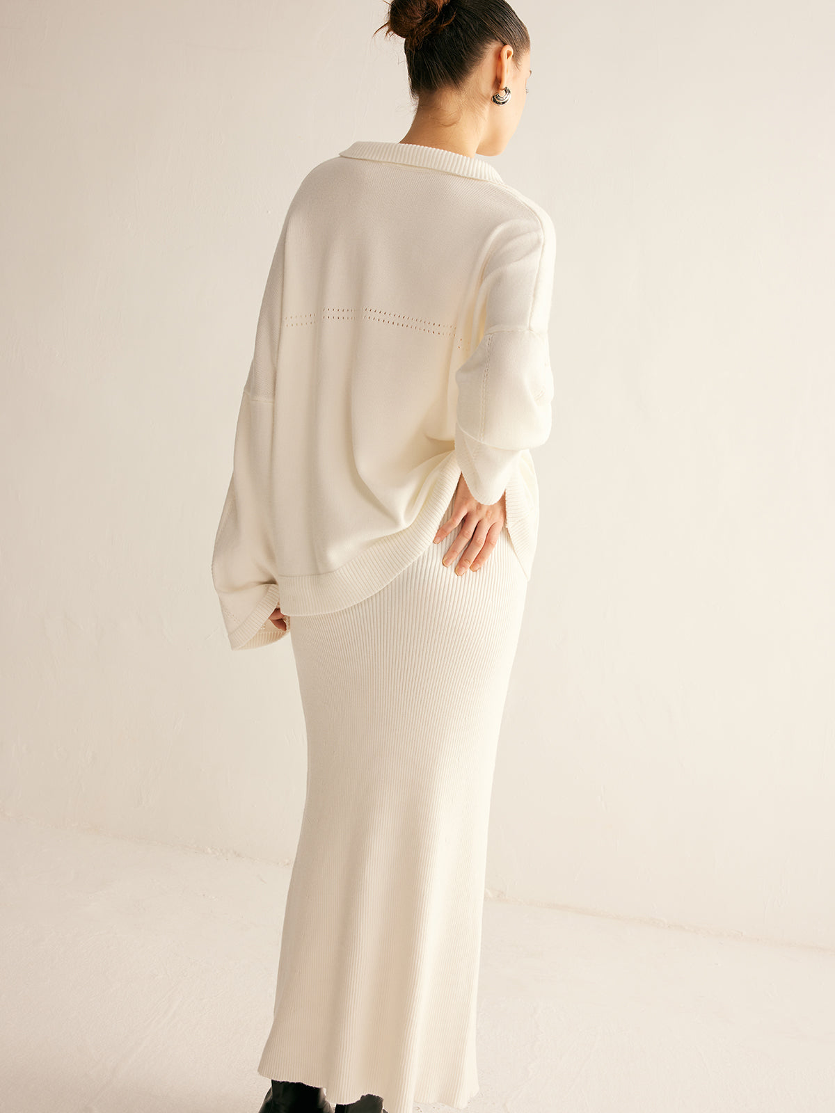 Minimalist Knit Midi Etek Takımı