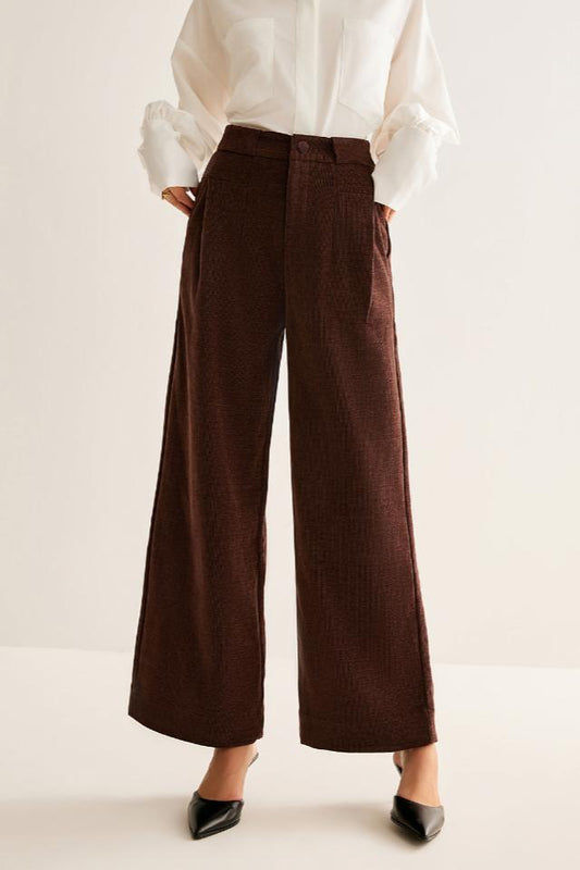 Corduroy Wide-Leg Pants Without Pantolon