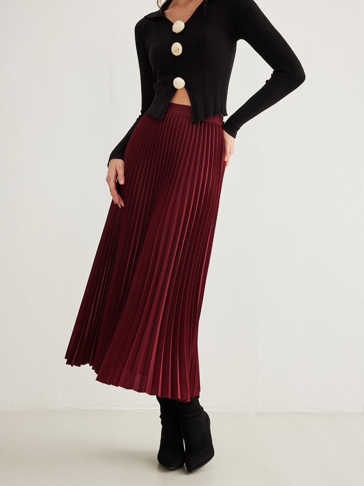 Minimalist Pleated Flowy Etek