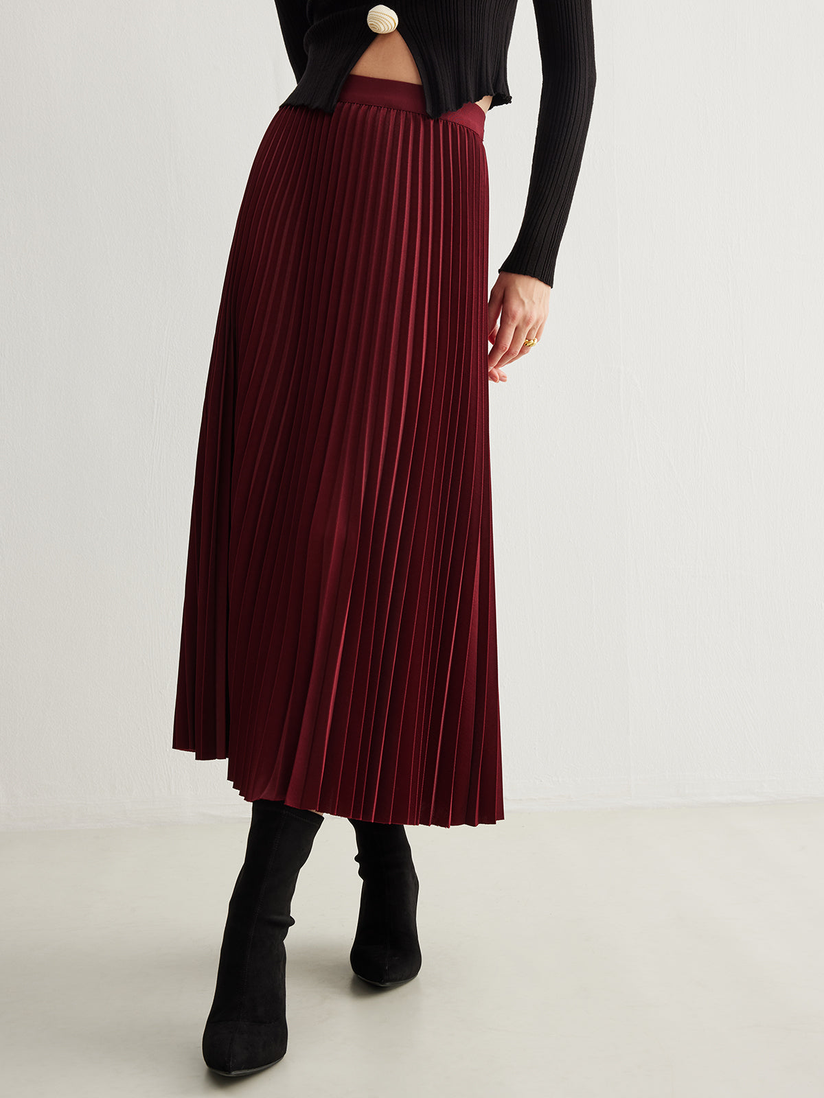 Minimalist Pleated Flowy Etek