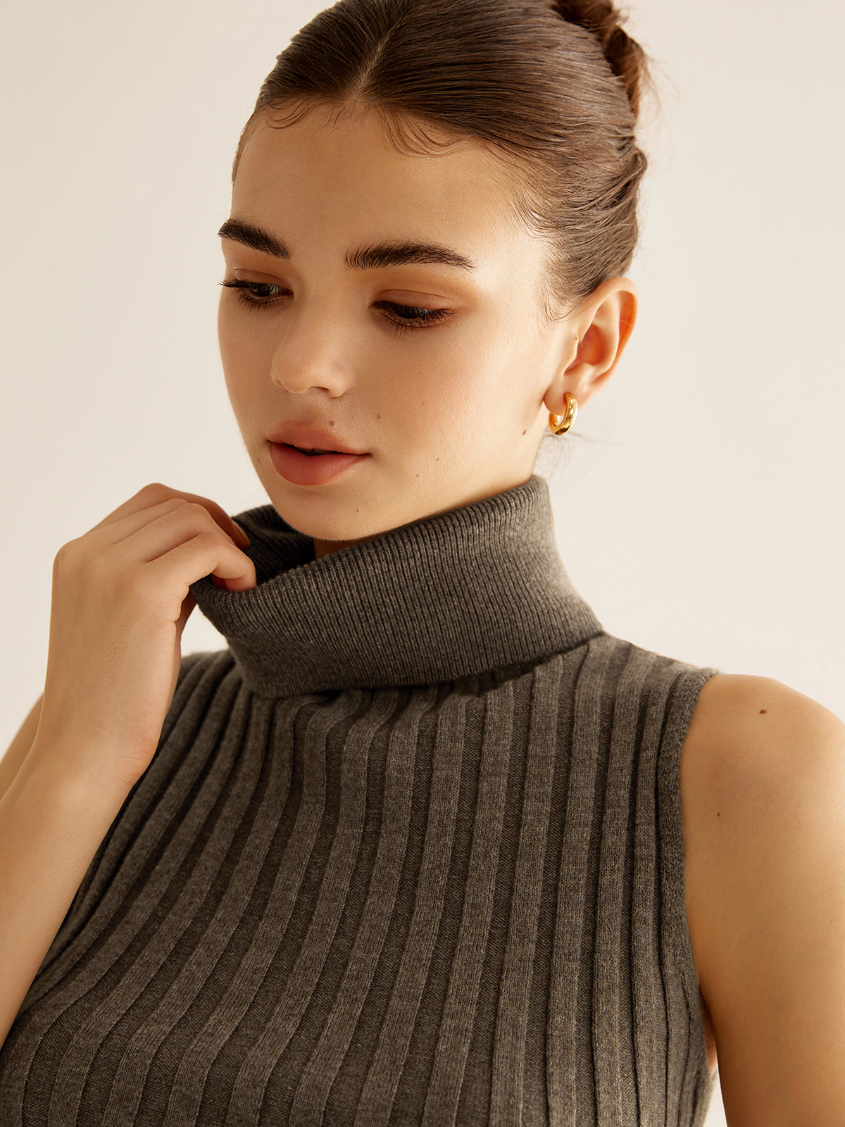 Wool-Blend Turtleneck Sweater Yelek