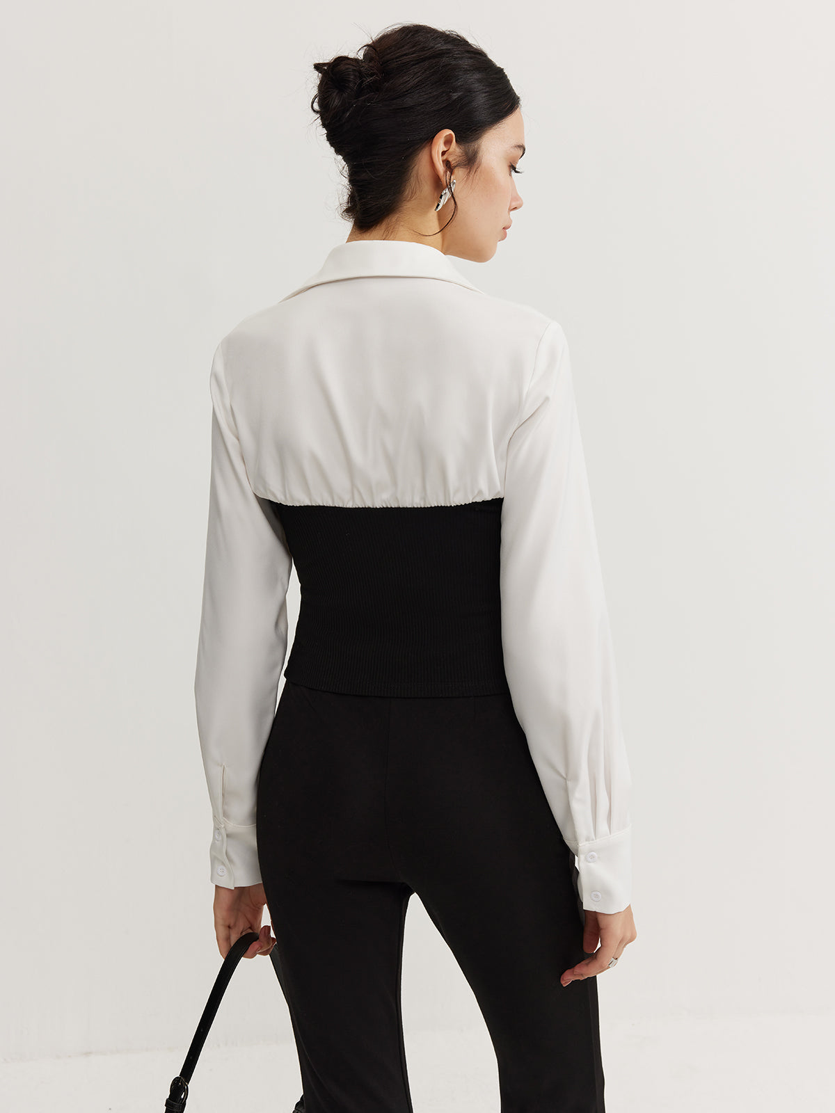 Two-Way Zip Color Block Polo Üst