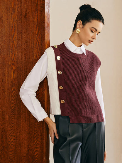 Color Block Sweater Yelek