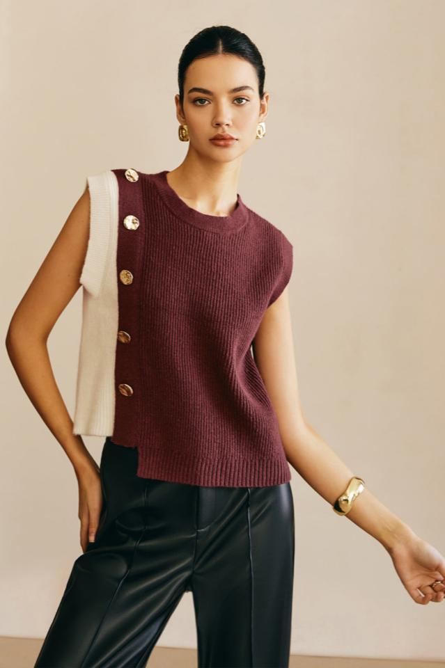 Color Block Sweater Yelek