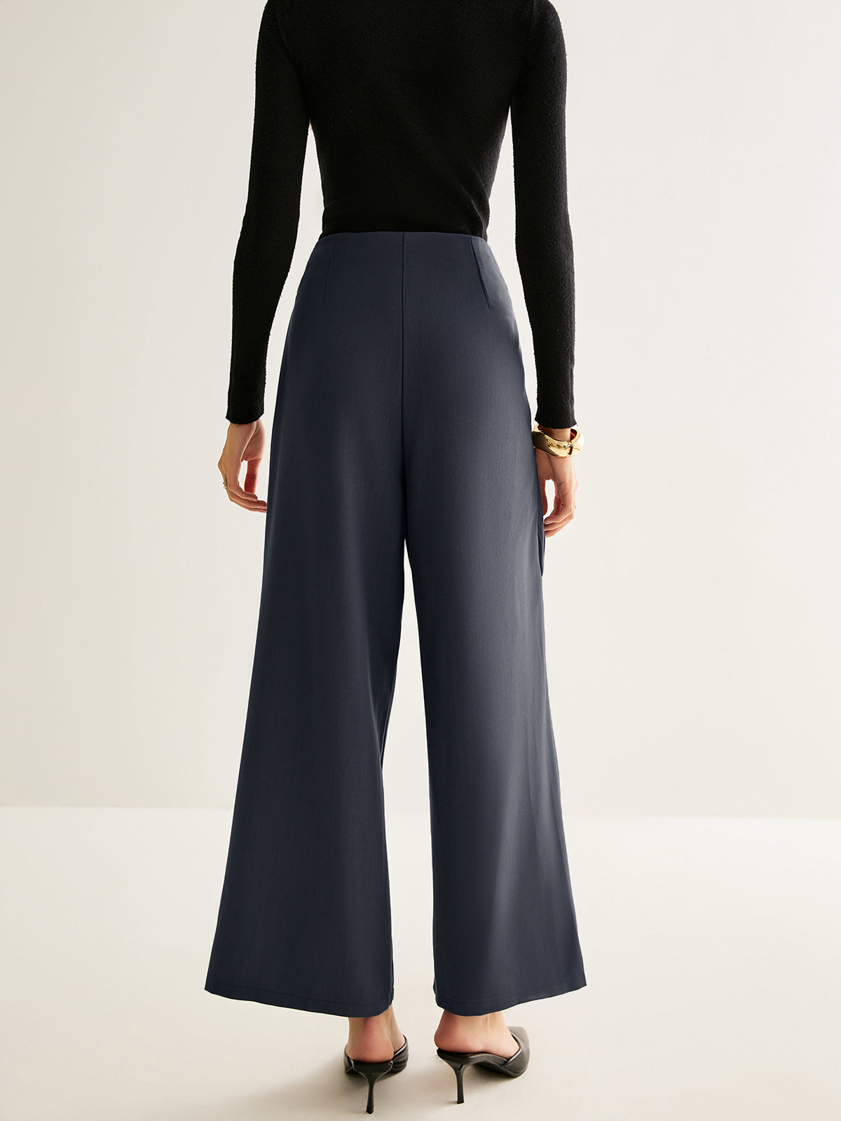 Asymmetrical Wide-Leg Pantolon