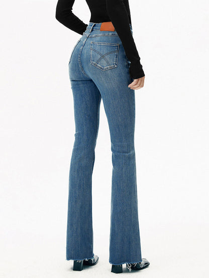 High-Waist Denim Bootcut Kot Pantolon