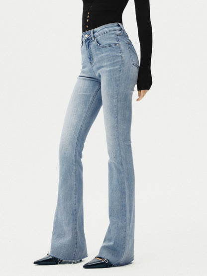 High-Waist Denim Bootcut Kot Pantolon