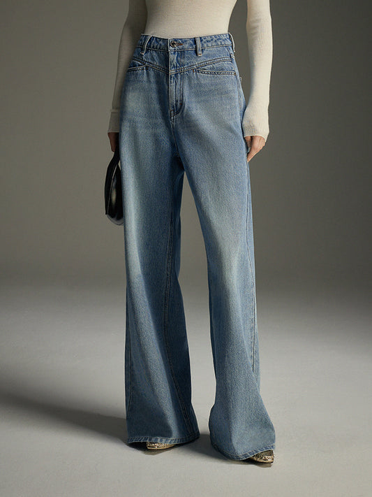 Wide-Leg Denim Kot pantolon