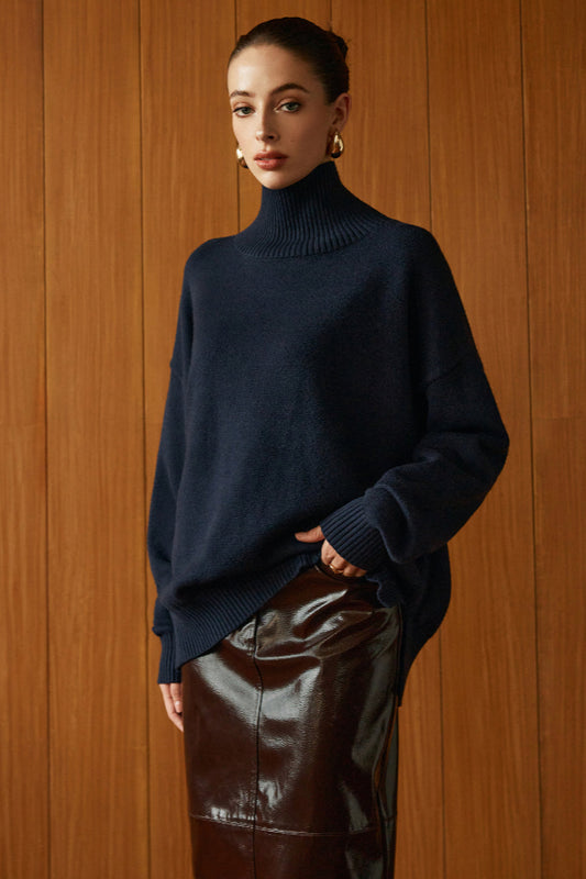 Versatile Plain Turtleneck Kazak