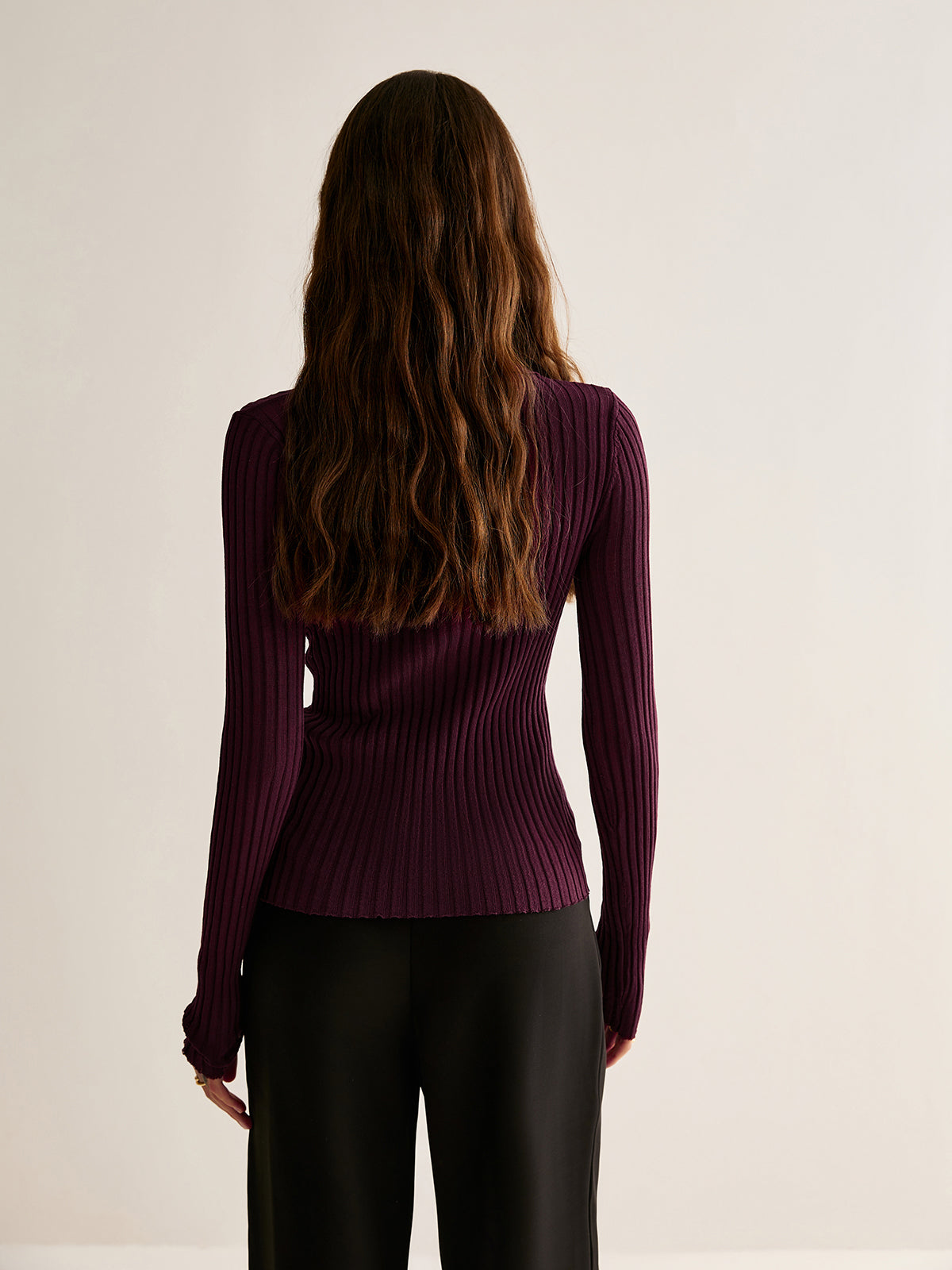 High Stretch Lapel Knit Üst