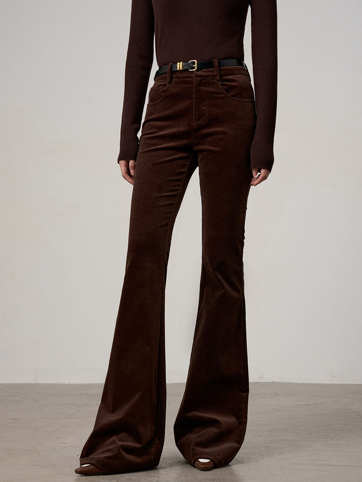 Corduroy Bootcut Pants Without Pantolon