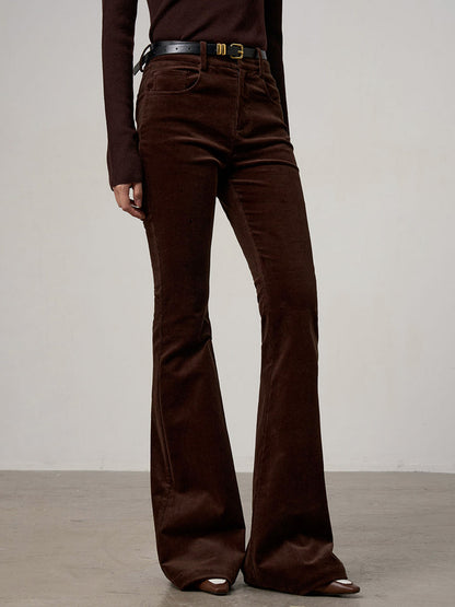 Corduroy Bootcut Pants Without Pantolon