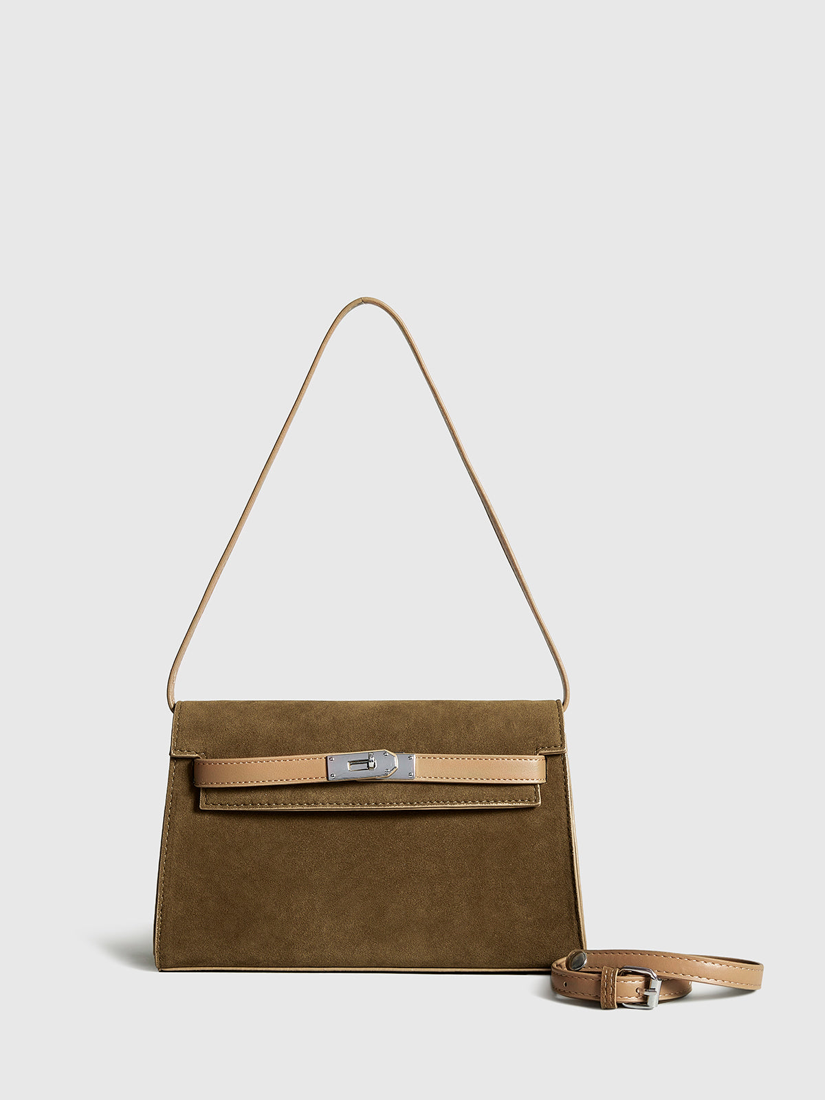 Belted-Decor Flap Shoulder Çanta