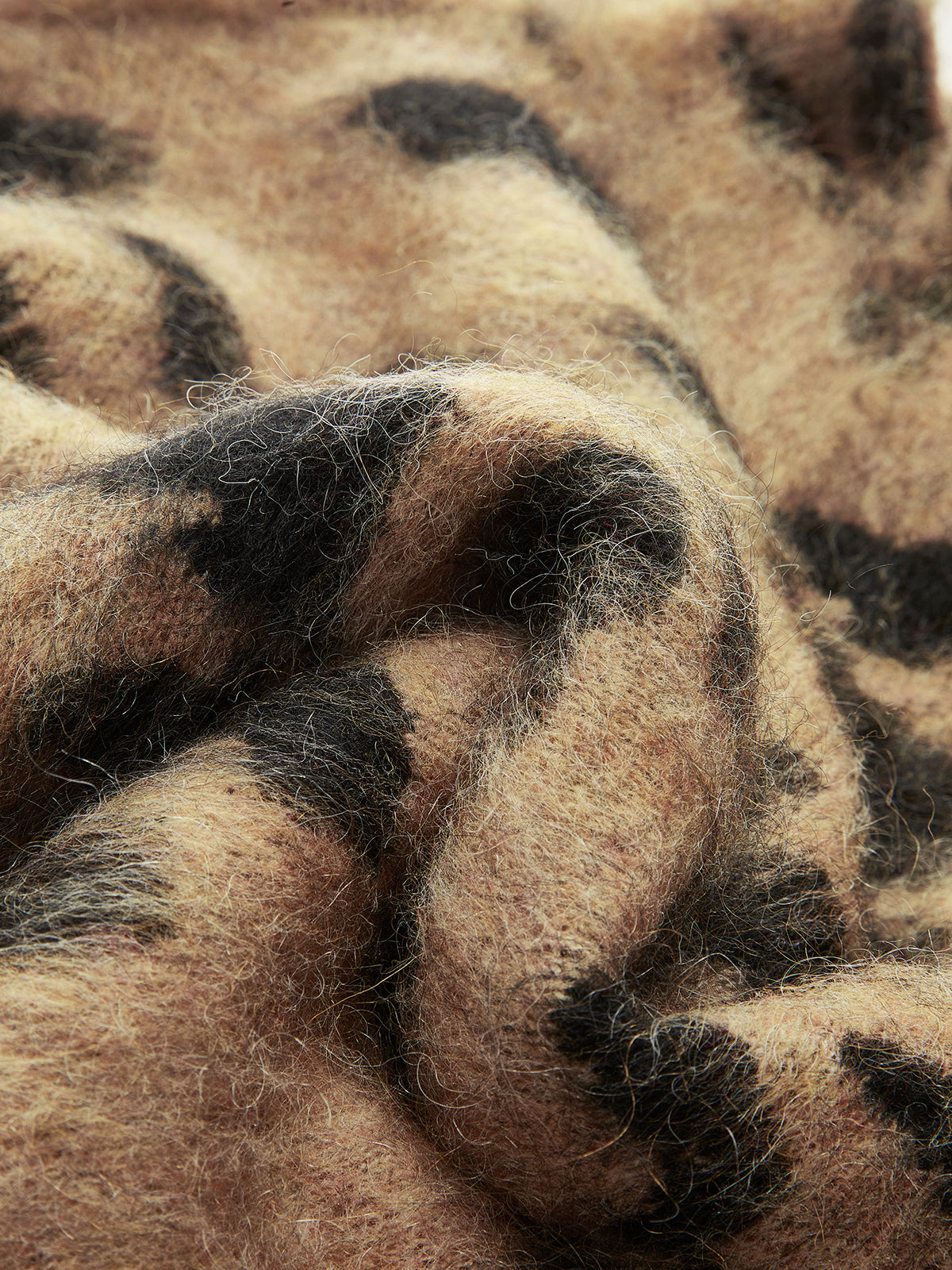 Wool-Blend Leopard Fuzzy Kazak