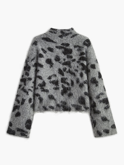 Wool-Blend Leopard Fuzzy Kazak