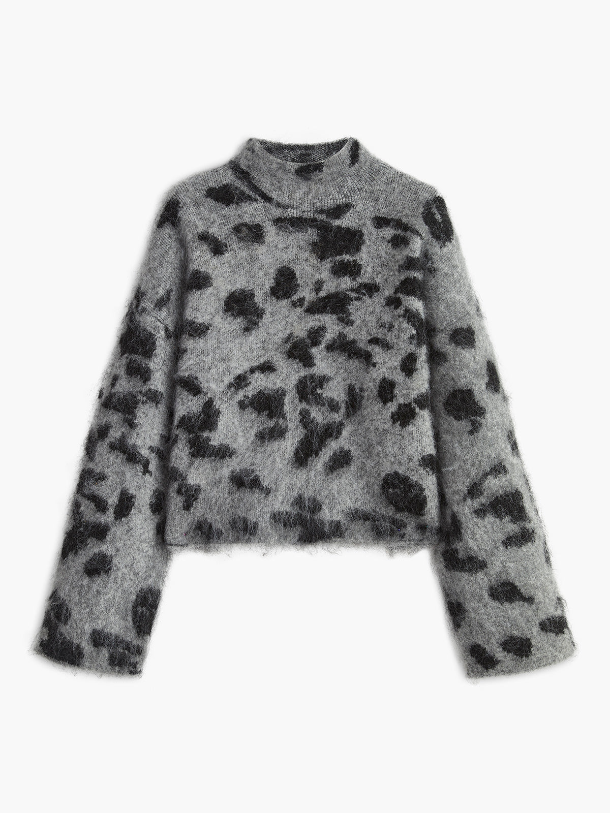 Wool-Blend Leopard Fuzzy Kazak