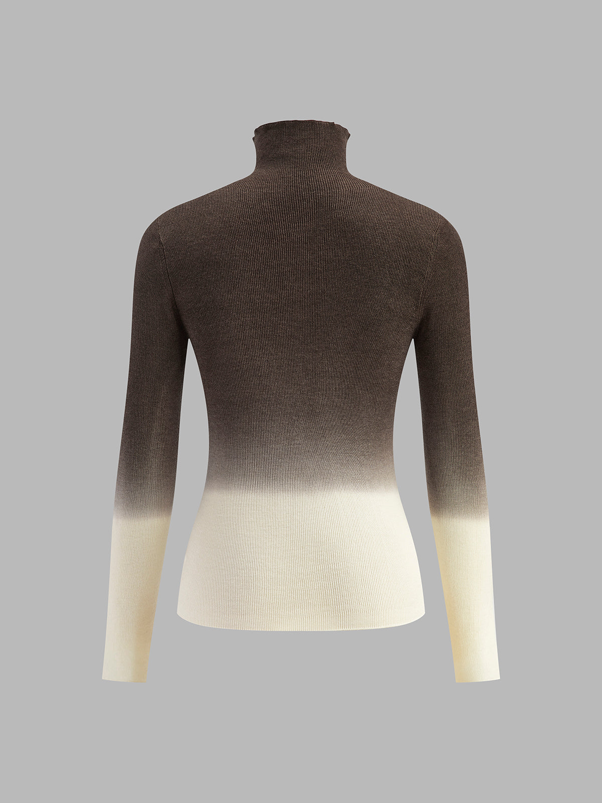 Wool-Blend Ombre Slim Knit Üst