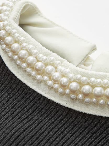 Contrast Trim Pearl-Detail Kazak