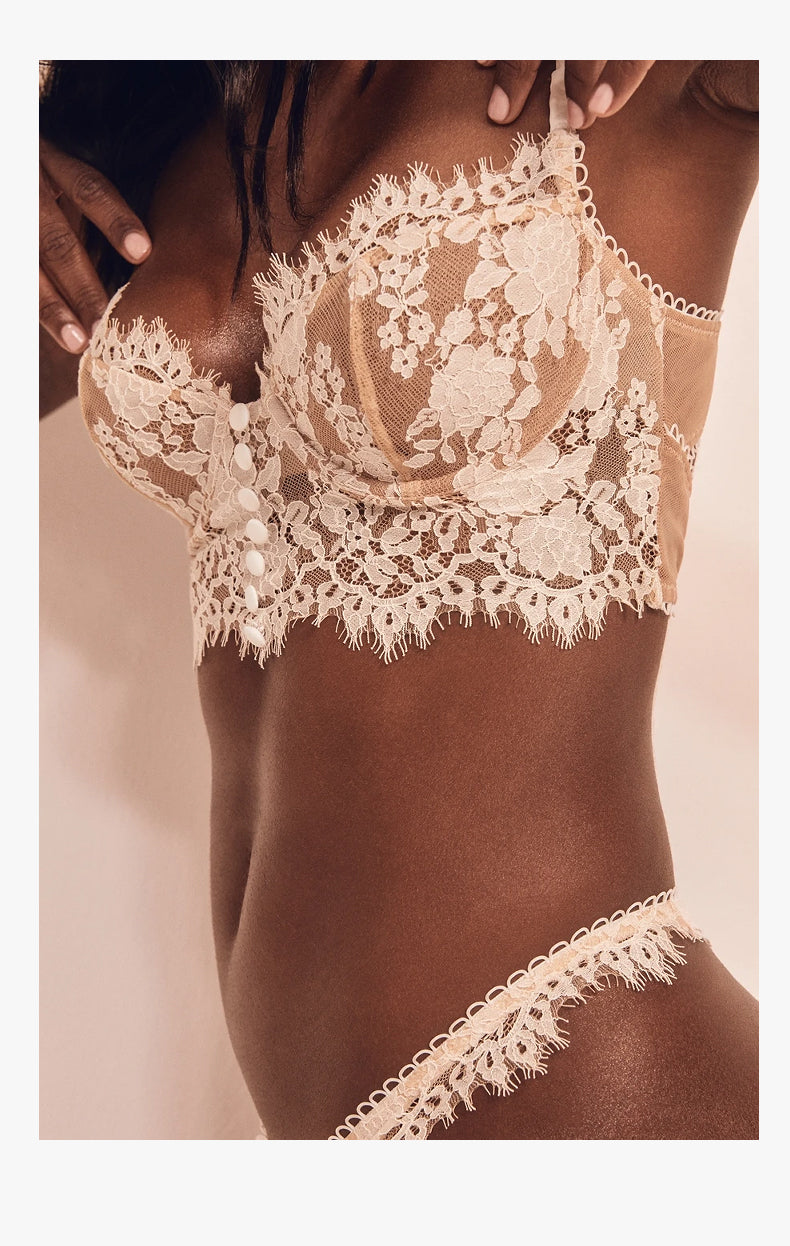 Double Hook Lace Crop Corset Üst