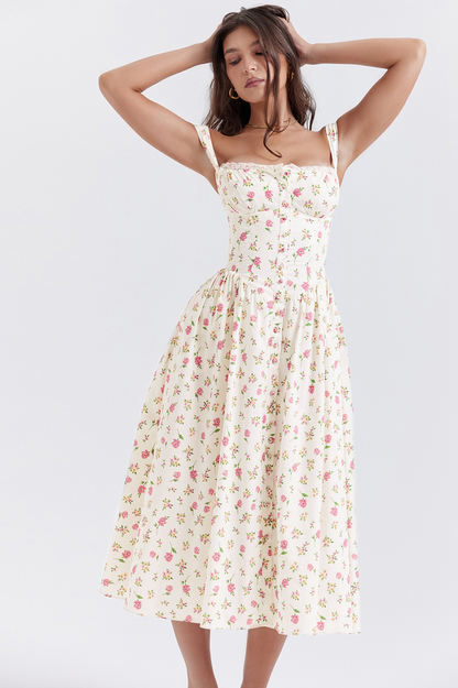 Tatiana Rose Print Midi Elbise