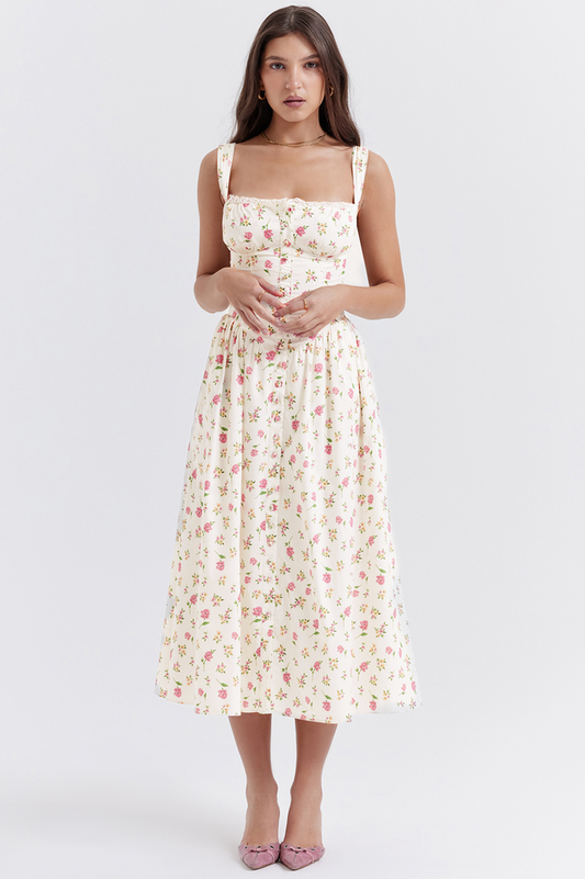 Tatiana Rose Print Midi Elbise