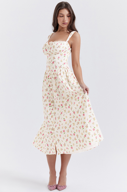 Tatiana Rose Print Midi Elbise