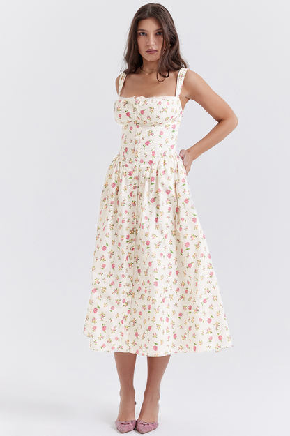 Tatiana Rose Print Midi Elbise