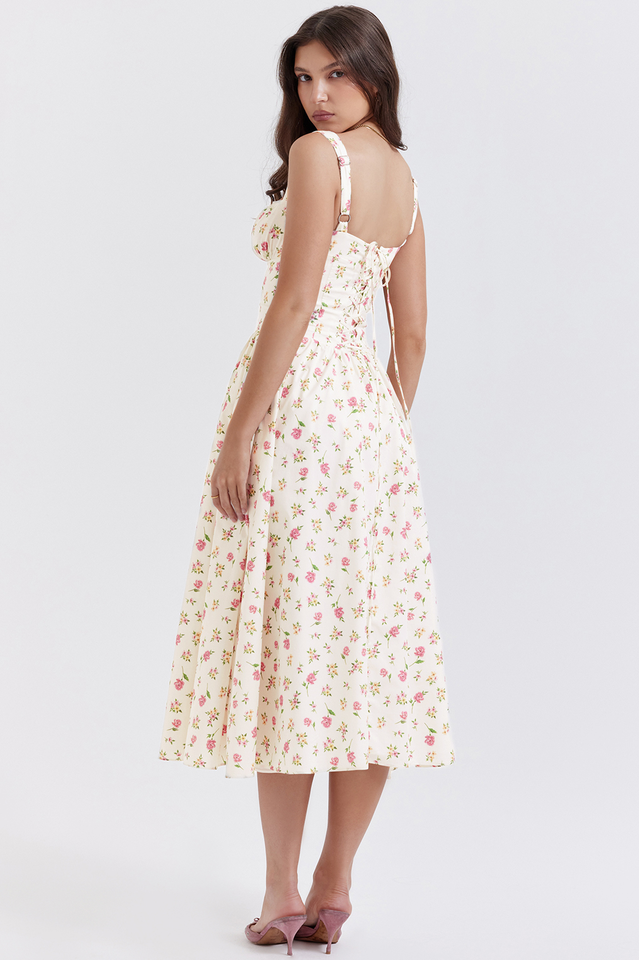 Tatiana Rose Print Midi Elbise