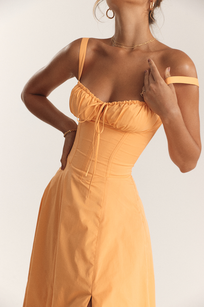 Carmen Tangerine Bustier Elbise