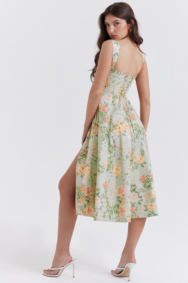 Saira Floral Print Midi Elbise