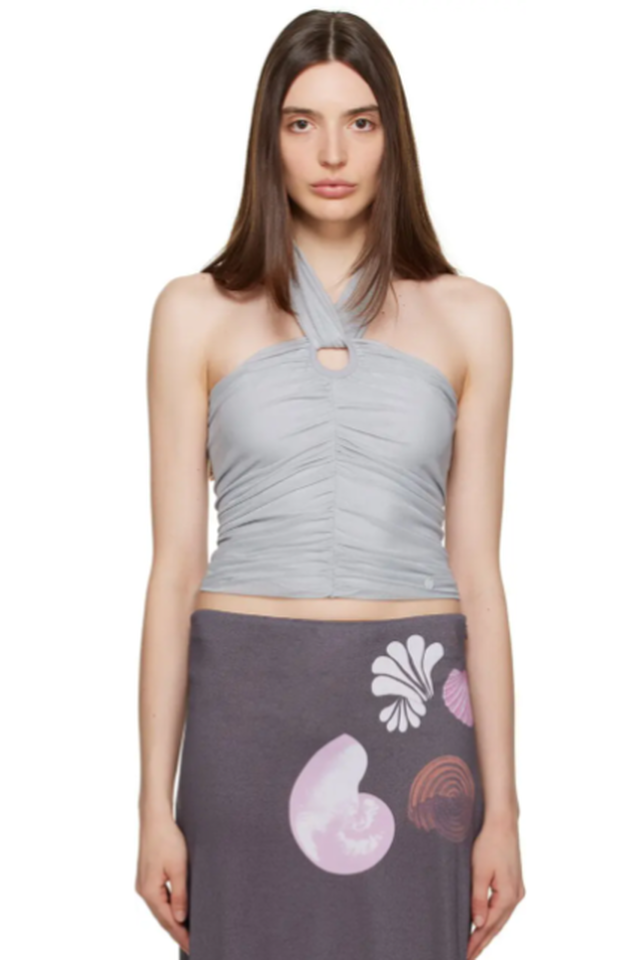 Gray Ruched Camisole Üst