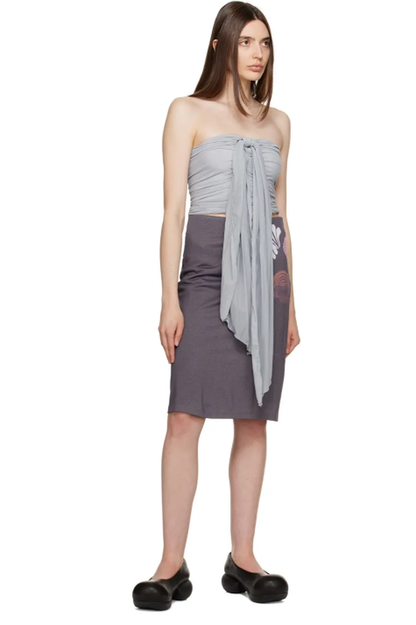 Gray Ruched Camisole Üst